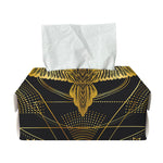 Golden Spiritual Bird Print Rectangle Tissue Box Cover