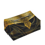 Golden Spiritual Bird Print Rectangle Tissue Box Cover