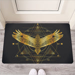 Golden Spiritual Bird Print Rubber Doormat