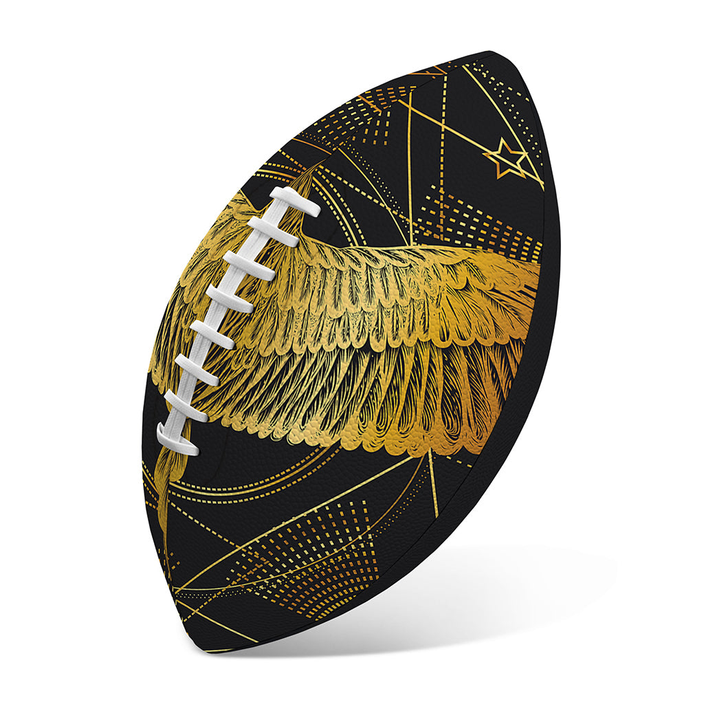 Golden Spiritual Bird Print Rugby Ball