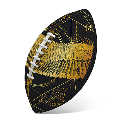 Golden Spiritual Bird Print Rugby Ball