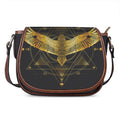 Golden Spiritual Bird Print Saddle Bag