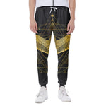 Golden Spiritual Bird Print Scuba Joggers