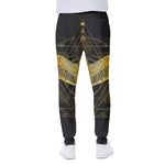 Golden Spiritual Bird Print Scuba Joggers
