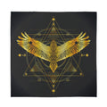 Golden Spiritual Bird Print Silk Bandana
