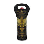 Golden Spiritual Bird Print Single Neoprene Wine Tote