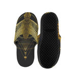 Golden Spiritual Bird Print Slippers