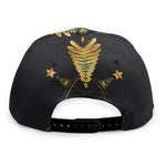 Golden Spiritual Bird Print Snapback Cap