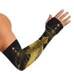 Golden Spiritual Bird Print Sun Protection Arm Sleeves