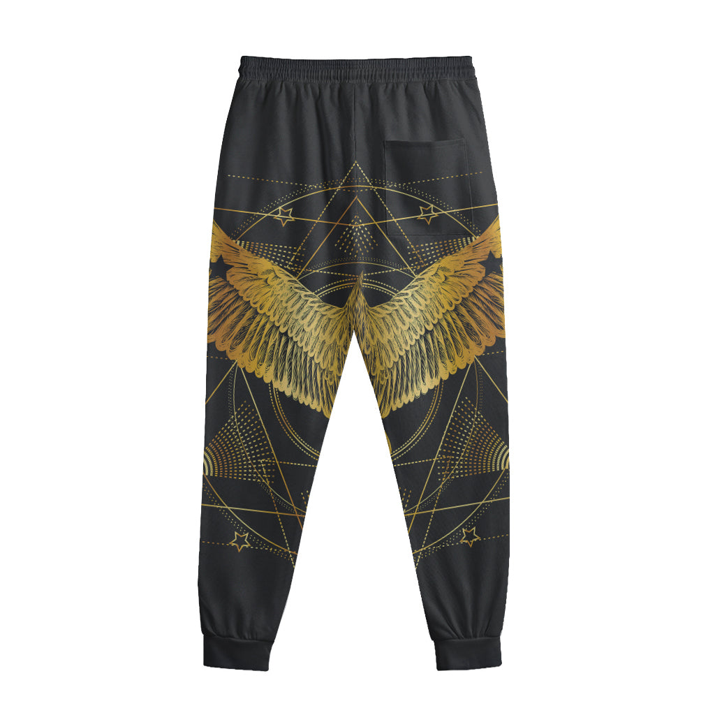 Golden Spiritual Bird Print Sweatpants
