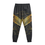 Golden Spiritual Bird Print Sweatpants