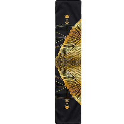 Golden Spiritual Bird Print Table Runner