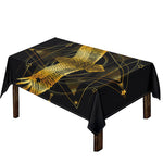 Golden Spiritual Bird Print Tablecloth