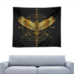 Golden Spiritual Bird Print Tapestry