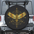 Golden Spiritual Bird Print Tire Cover