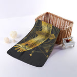 Golden Spiritual Bird Print Towel