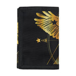 Golden Spiritual Bird Print Trifold Wallet