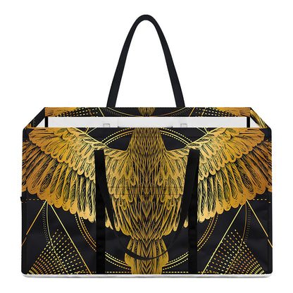 Golden Spiritual Bird Print Utility Tote Bag