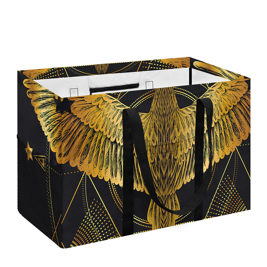 Golden Spiritual Bird Print Utility Tote Bag