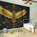 Golden Spiritual Bird Print Wall Sticker
