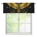 Golden Spiritual Bird Print Window Valance