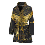 Golden Spiritual Bird Print Women's Bathrobe