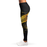 Golden Spiritual Bird Print Women's Leggings