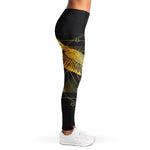 Golden Spiritual Bird Print Women's Leggings