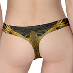 Golden Spiritual Bird Print Women's Thong
