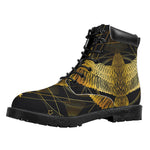 Golden Spiritual Bird Print Work Boots