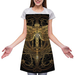 Golden Spiritual Dragonfly Print Adjustable Apron