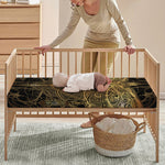 Golden Spiritual Dragonfly Print Baby Crib Sheet