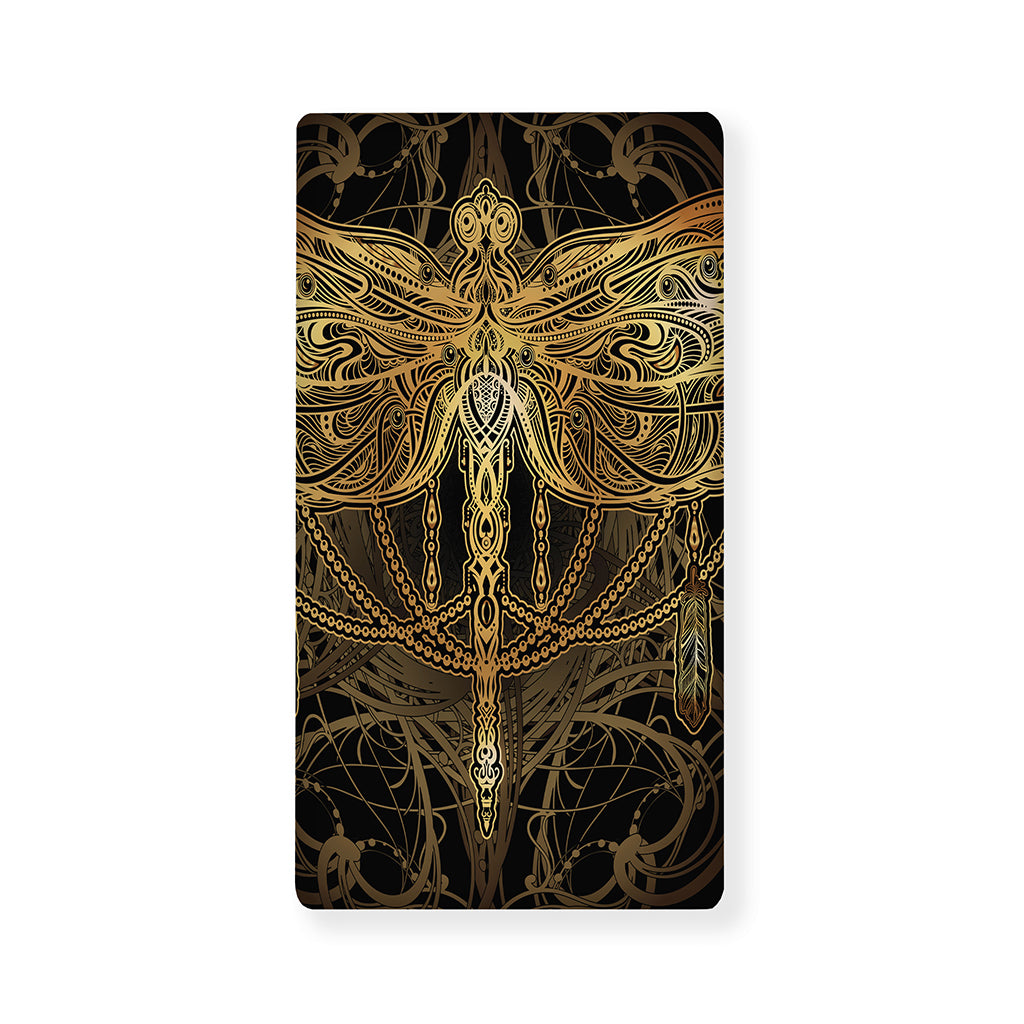 Golden Spiritual Dragonfly Print Baby Crib Sheet