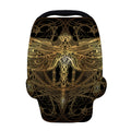 Golden Spiritual Dragonfly Print Baby Seat Cover