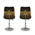 Golden Spiritual Dragonfly Print Bar Stool Covers