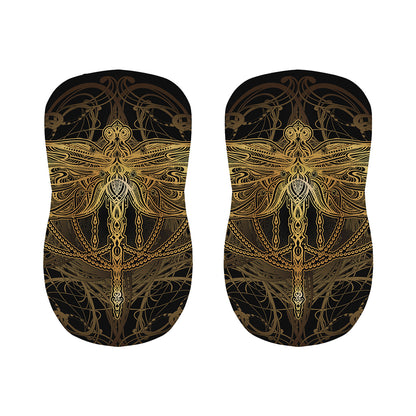 Golden Spiritual Dragonfly Print Bar Stool Covers