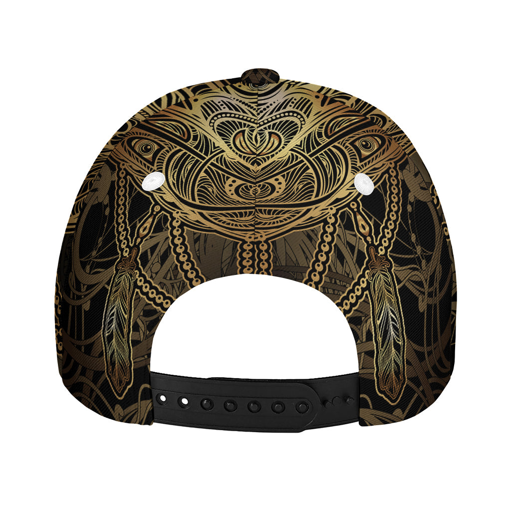 Golden Spiritual Dragonfly Print Baseball Cap