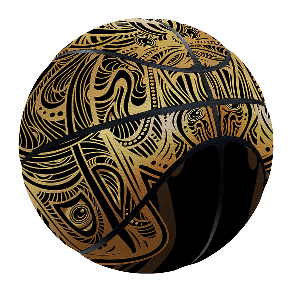 Golden Spiritual Dragonfly Print Basketball