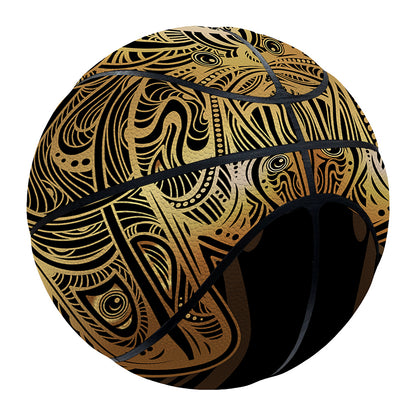 Golden Spiritual Dragonfly Print Basketball