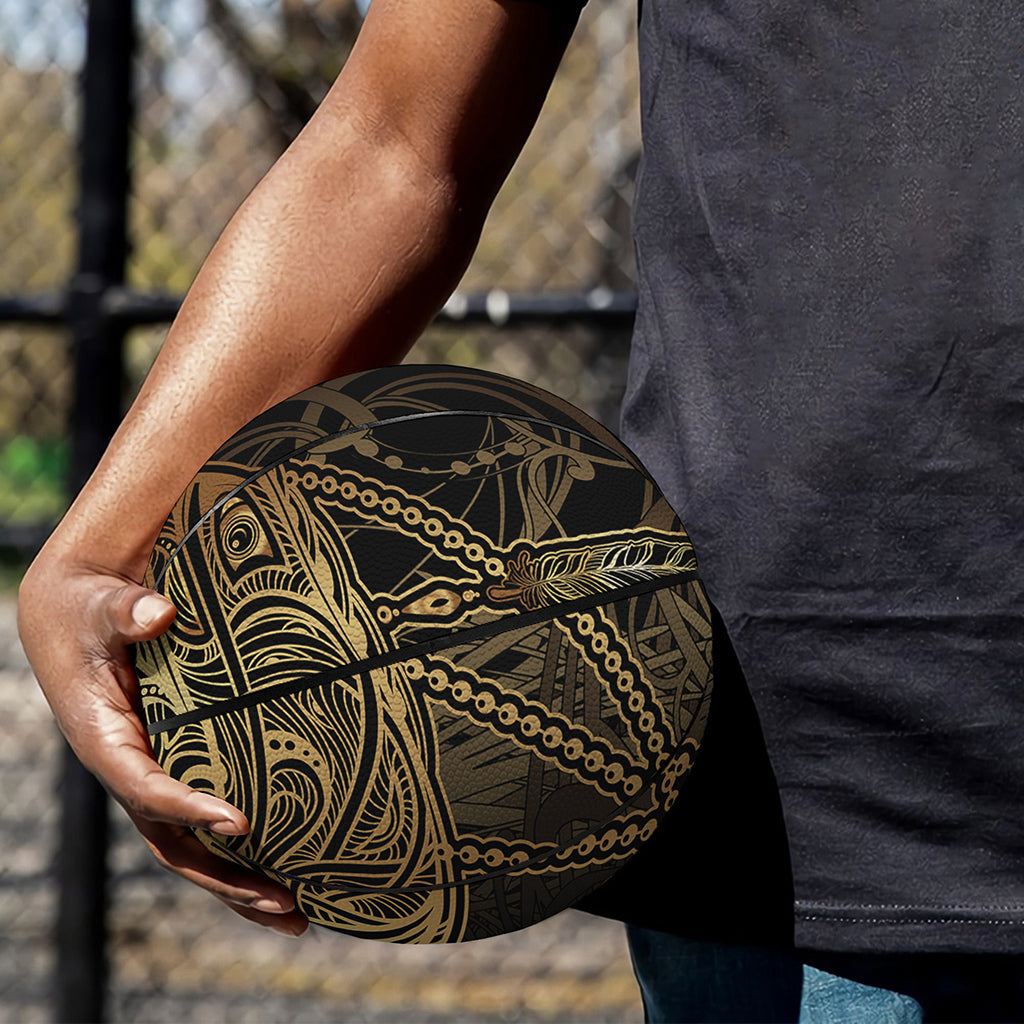 Golden Spiritual Dragonfly Print Basketball