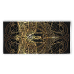 Golden Spiritual Dragonfly Print Beach Towel