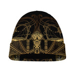 Golden Spiritual Dragonfly Print Beanie