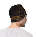 Golden Spiritual Dragonfly Print Beanie