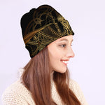 Golden Spiritual Dragonfly Print Beanie