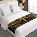 Golden Spiritual Dragonfly Print Bed Runner
