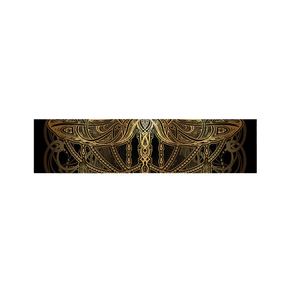 Golden Spiritual Dragonfly Print Bed Runner