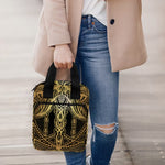 Golden Spiritual Dragonfly Print Bible Tote Bag