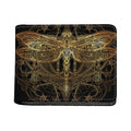 Golden Spiritual Dragonfly Print Bifold Wallet