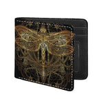 Golden Spiritual Dragonfly Print Bifold Wallet