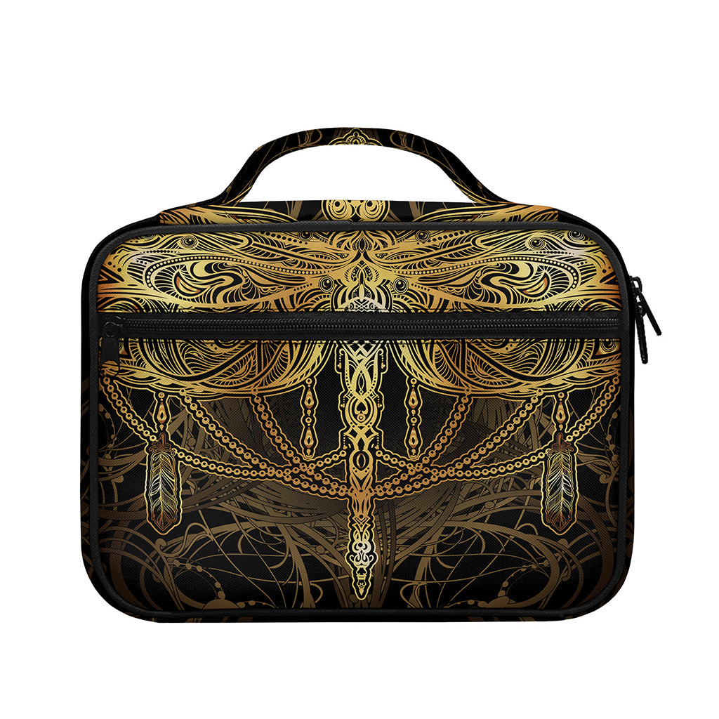 Golden Spiritual Dragonfly Print Briefcase Bible Bag